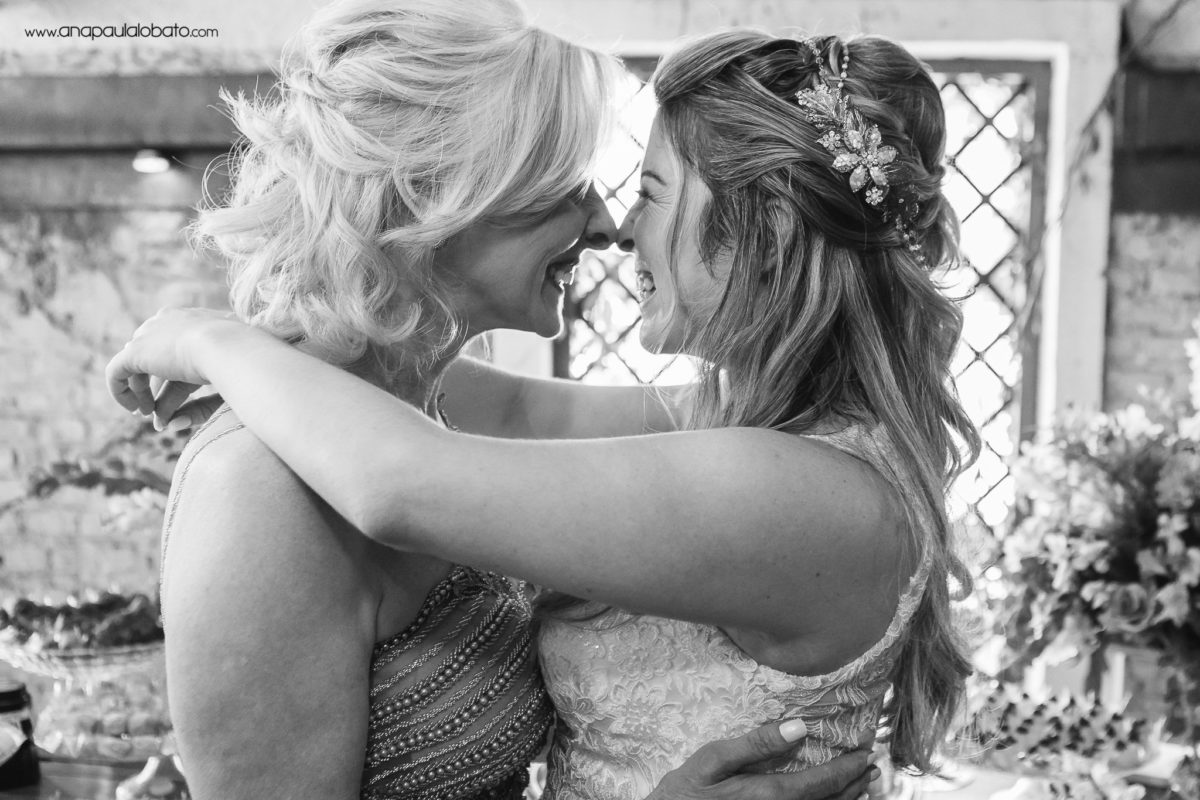 emotional moment between mother and bride