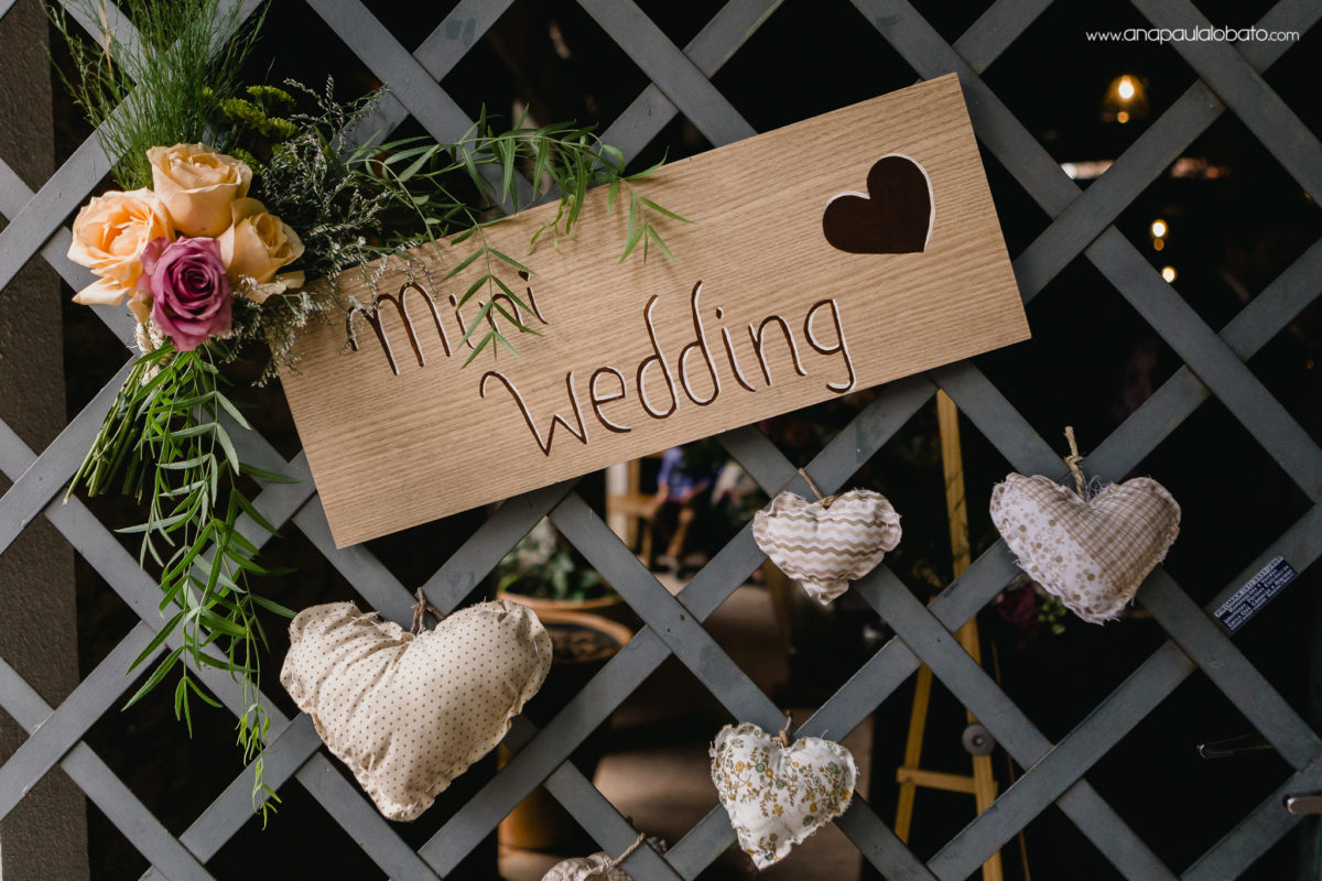 mini wedding sign