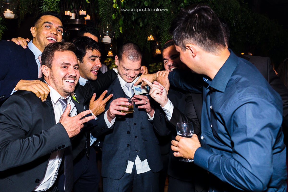 groom being attacked by friends