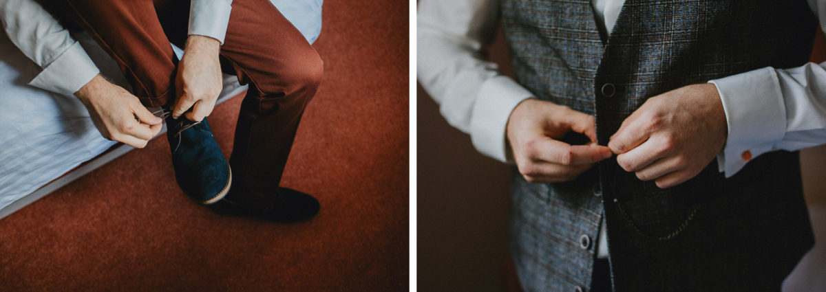 groom getting ready for his destination wedding