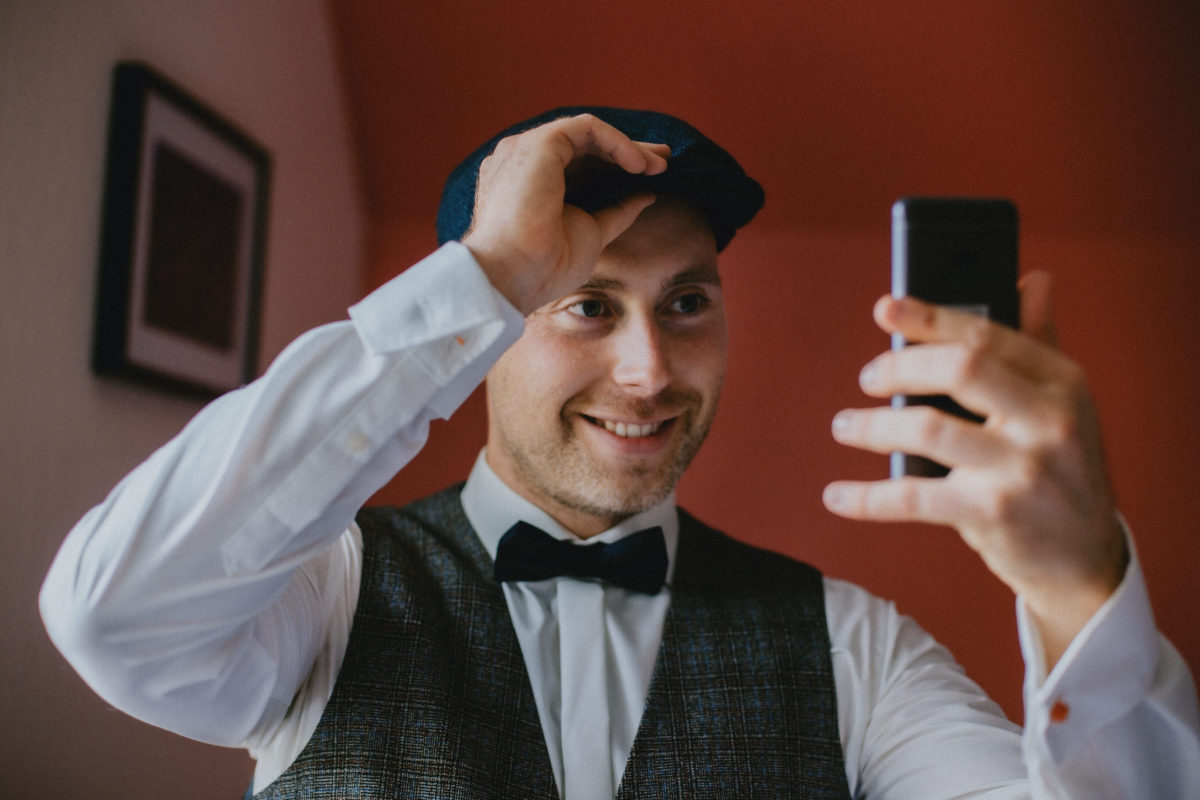 vintage styled groom