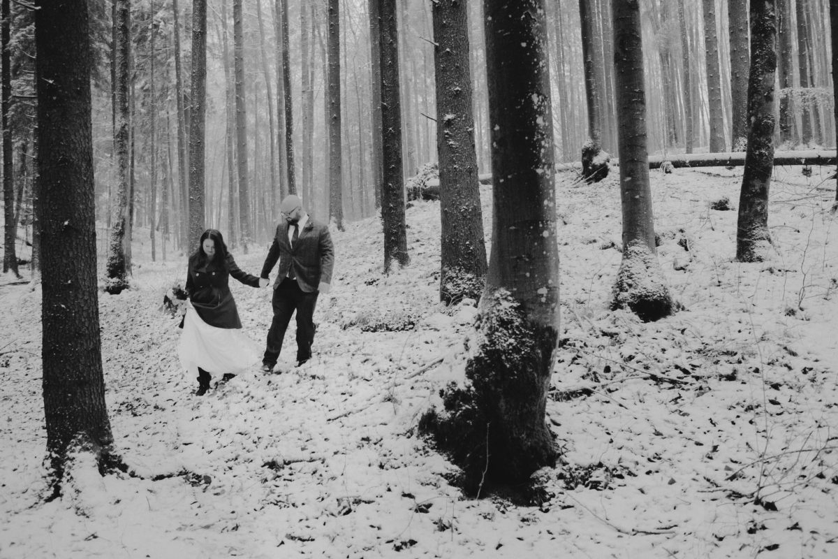 forest winter elopement